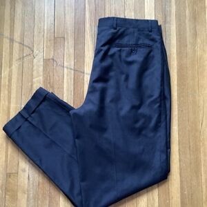 Loro Piana Men's 34-31 Solid Charcoal Gray Pleated Dress Pants,Tasmanian Wool